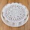 Ivory White Lace Pattern Glass Accent Plate Decorative Serving and Display